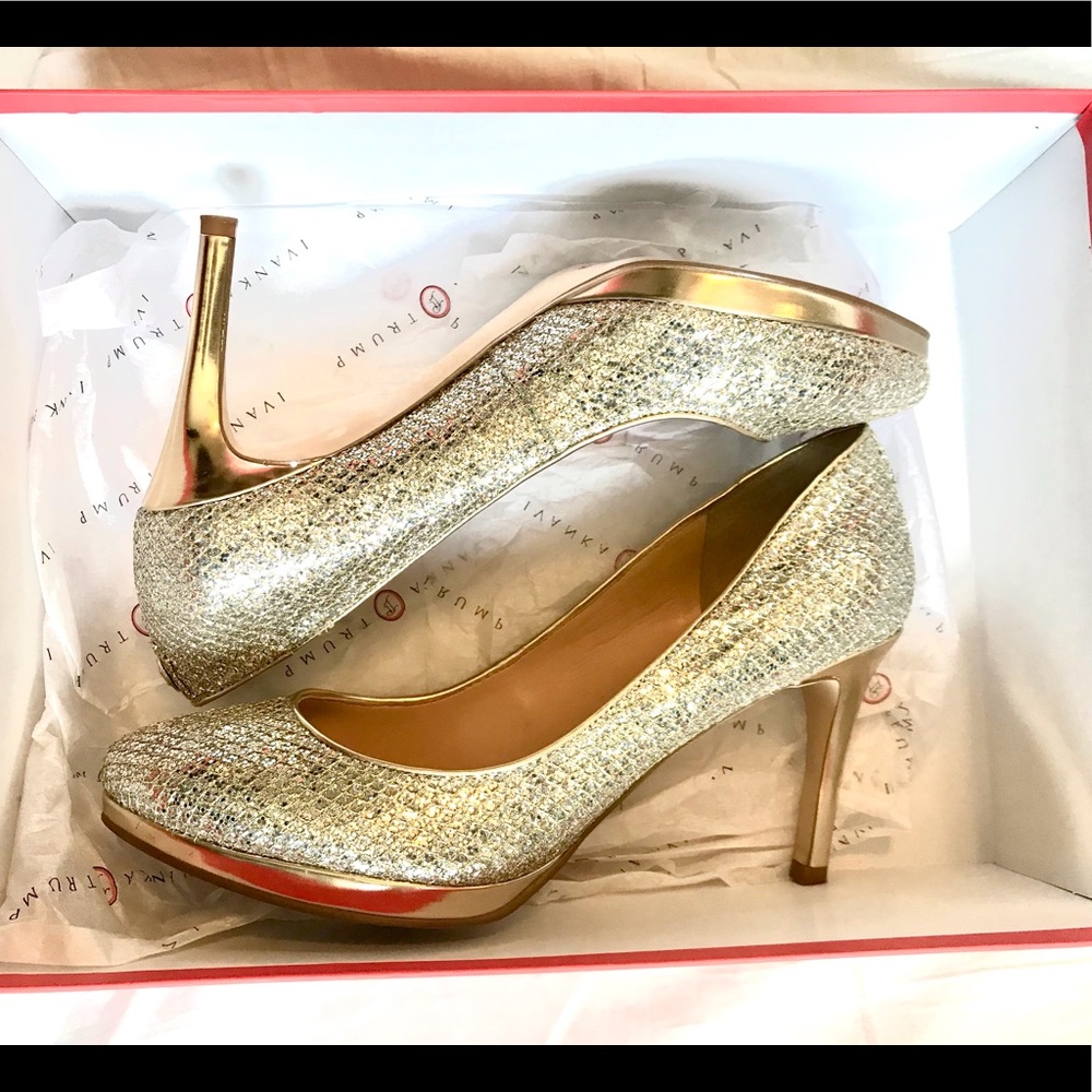 Ivanka Trump Sophia Gold Silver Pump